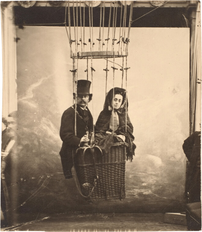 Nadar with his wife, Ernestine, in a balloon